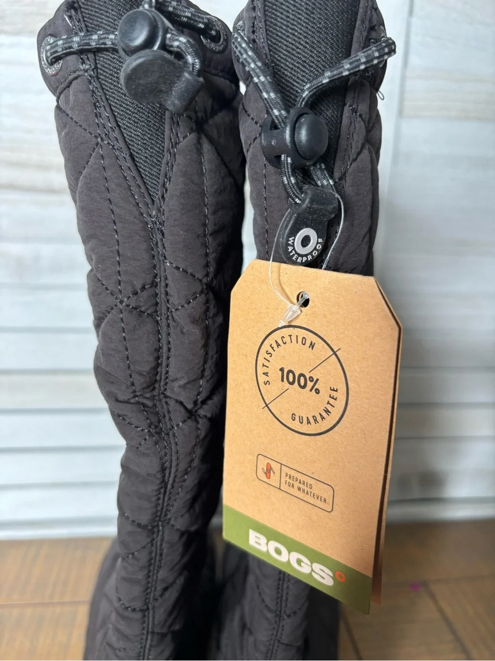 NWT Bogs Snowday Tall Quilted Waterproof Winter Boots Brown Size 6